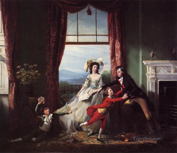  Familia Pintura al %C3%B3leo - La familia Stillwell retrato colonial de Nueva Inglaterra John Singleton Copley